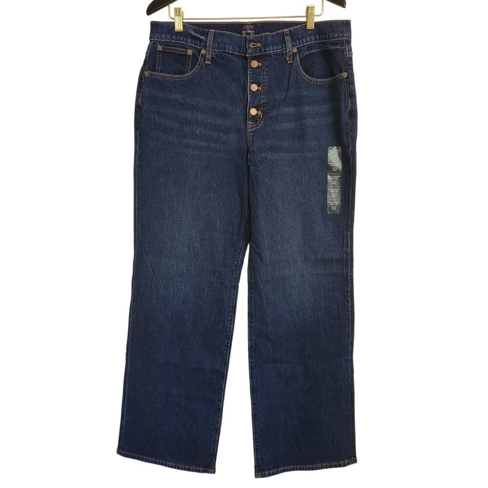 NWT J. Crew Factory Full-length Wide-Leg Jean In All-Day Stretch 32 *Flaw